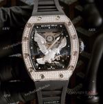 Limited Richard Mille Eagle Copy Watch With Silver Diamonds Black Rubber Band For Men (1)_th.jpg